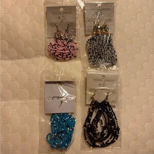 Elegant Multicolor Beaded Earrings Set